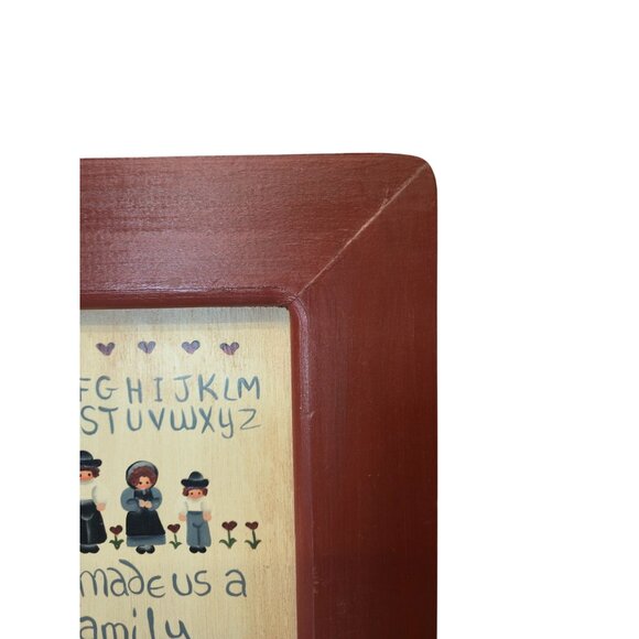 Folk Art Wall Hanging “God Made Us a Family” Religious gift wood Frame Decor - Picture 5 of 10